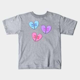 Broken Candy Heart Trio Kids T-Shirt